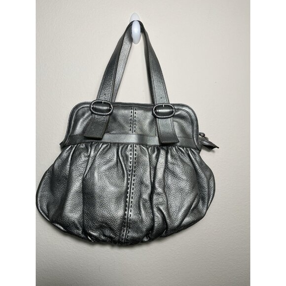 Cole Haan Pewter Leather Satchel Bag-Preowned but Good Condition - Picture 2 of 11